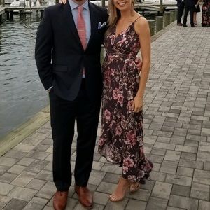 Floral high low wrap dress